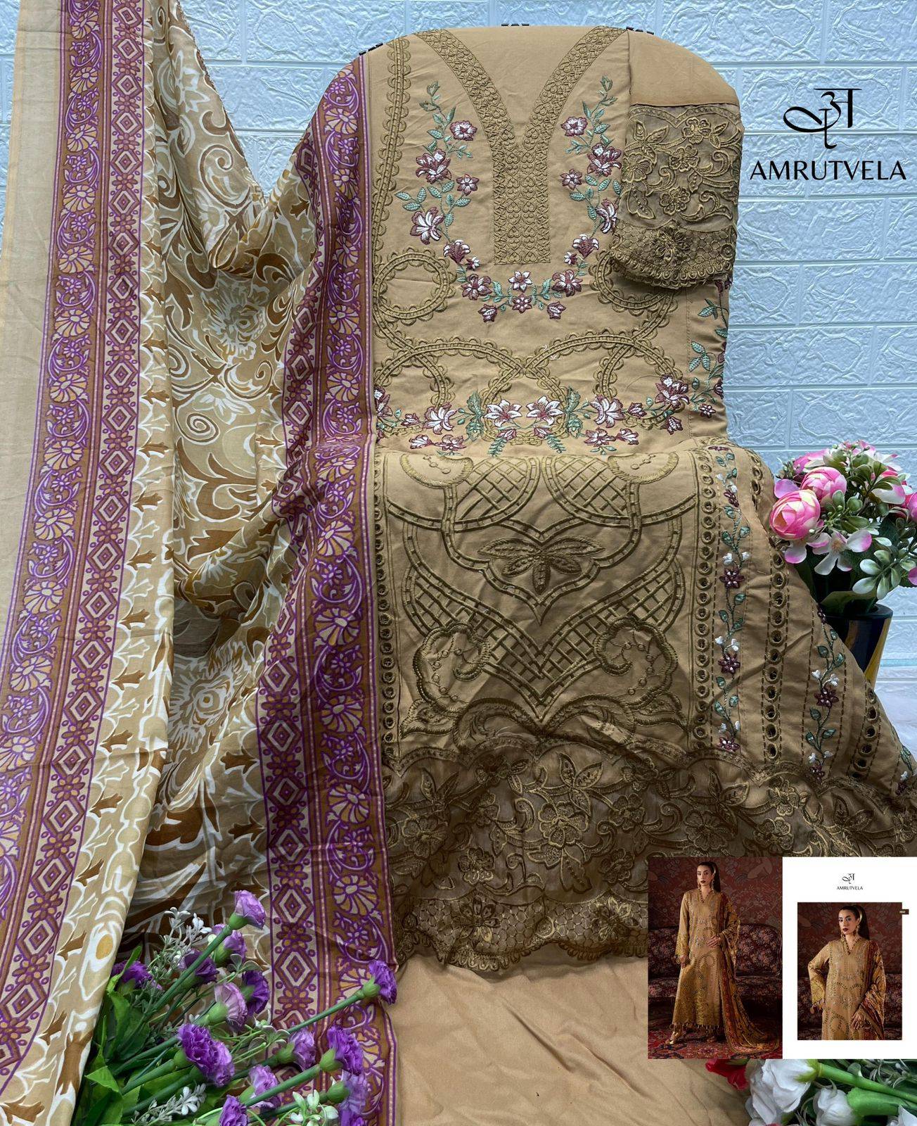 MAHNOOR Luxury Rayon Collection by Amrutvela textile 1601 TO 1606 SERIES Pakistani Stylish Embroidered Pure Rayon Dresses At Wholesale Price